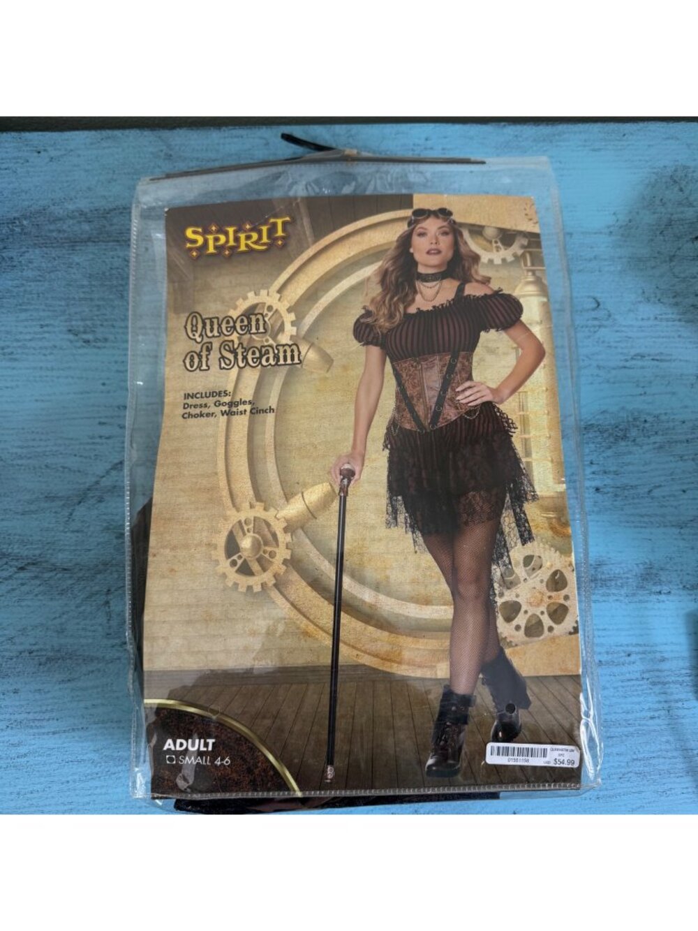 NWT Queen Of Steam Steampunk Costume With Dress Goggles Choker Adult Small 4-6